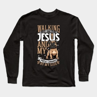 Jesus and dog - Dogo Canario Long Sleeve T-Shirt